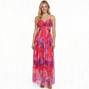 Benedetta Linshaw | Watercolour Floral Mesh Maxi Dress For Women