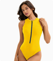 Melania Bramshaw | Zip Front High Neck One-Piece Swimsuit For Women