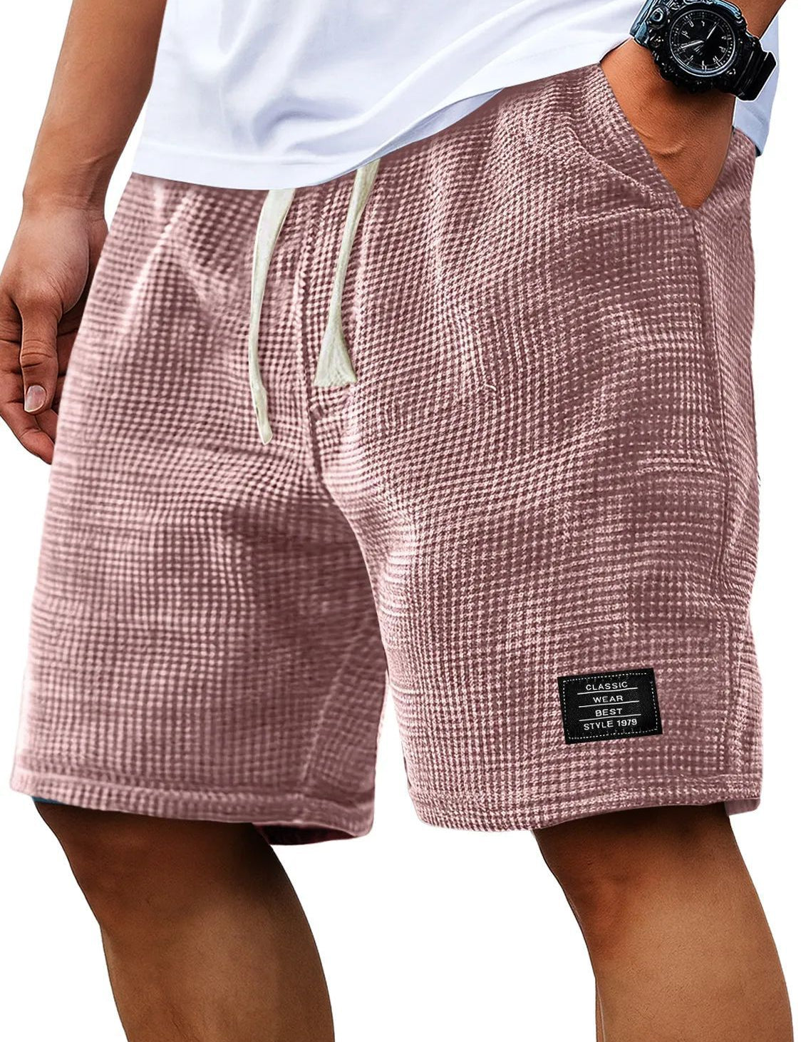 Corey Whitworth | Waffle-Knit Casual Shorts For Men