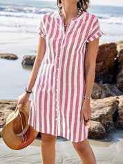 Millie Ashgrove | Striped V-Neck Summer Dress For Women