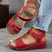 Mia Reynolds | Soft Leather Orthopedic Wedge Sandals For Women