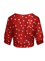 Beatrice Langley | Polka Dot Tie-Front Blouse For Women