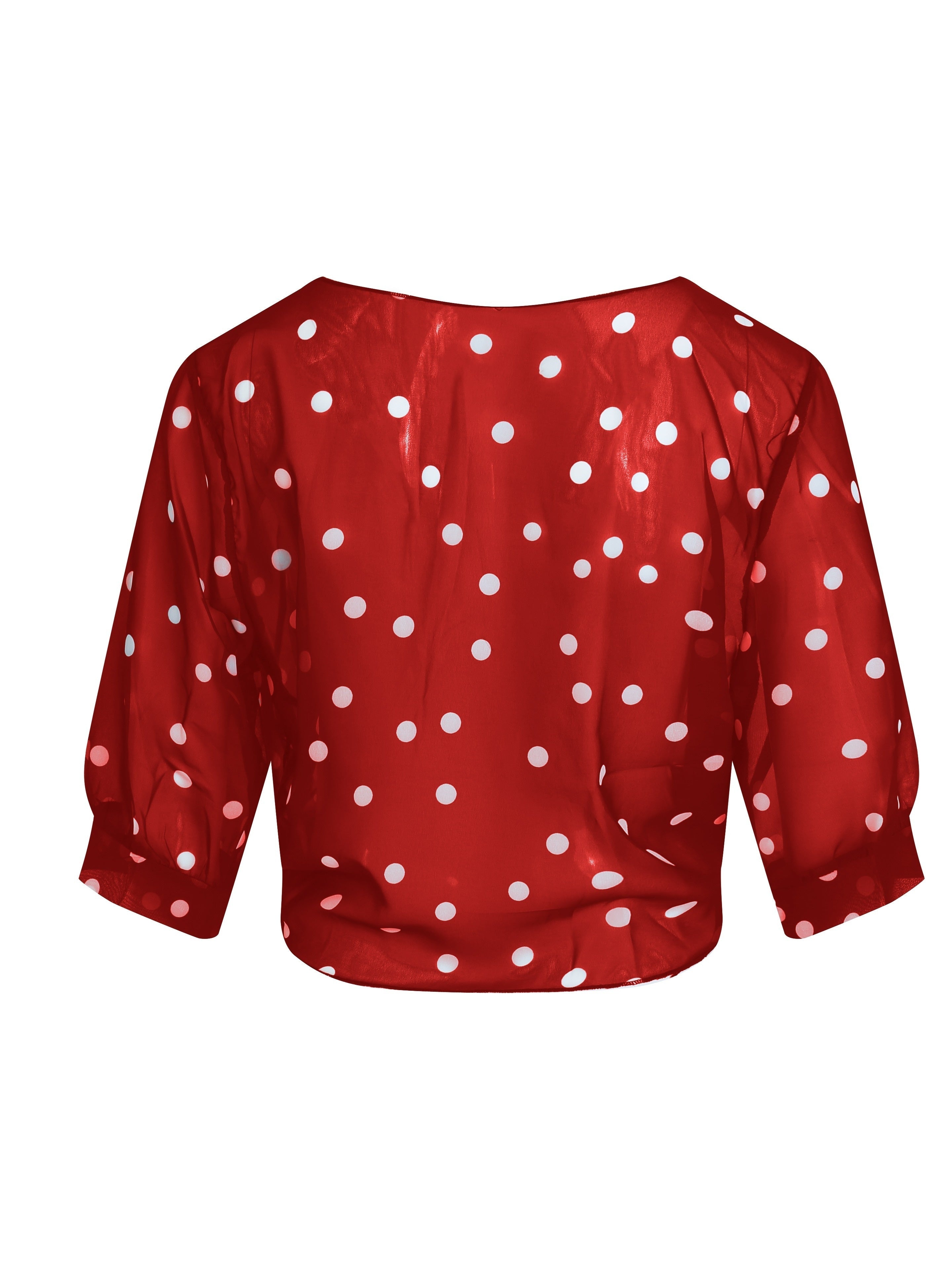 Beatrice Langley | Polka Dot Tie-Front Blouse For Women