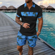 Kai Fairweather | Tropical Print Polo & Shorts Set For Men