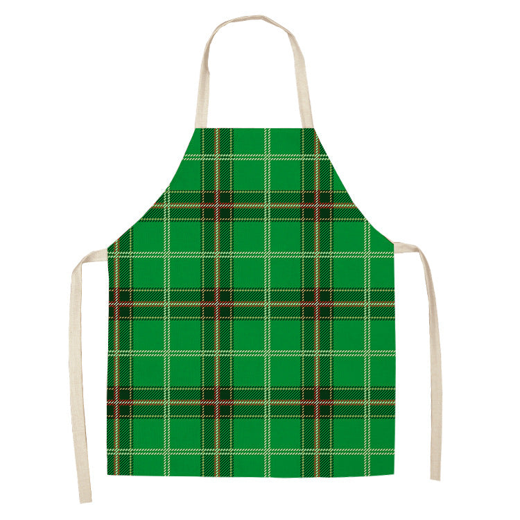 Yule Tide | Red Tartan Reindeer Print Christmas Apron Unisex
