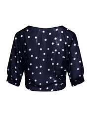Beatrice Langley | Polka Dot Tie-Front Blouse For Women