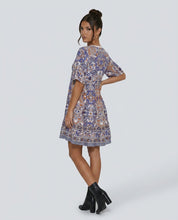 Brooke Flemming | V-Neck Flared Sleeve Paisley Mini Dress For Women