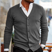 Luca Moretti | Elegant V-Neck Cardigan For Men