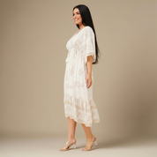Arielle Kensington | Bohemian Midi Dress With Luxe Tassel Tie Detail For Women