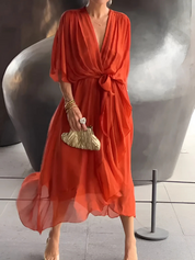 Seraphina Laurent | Elegant Wrap Maxi Dress For Women