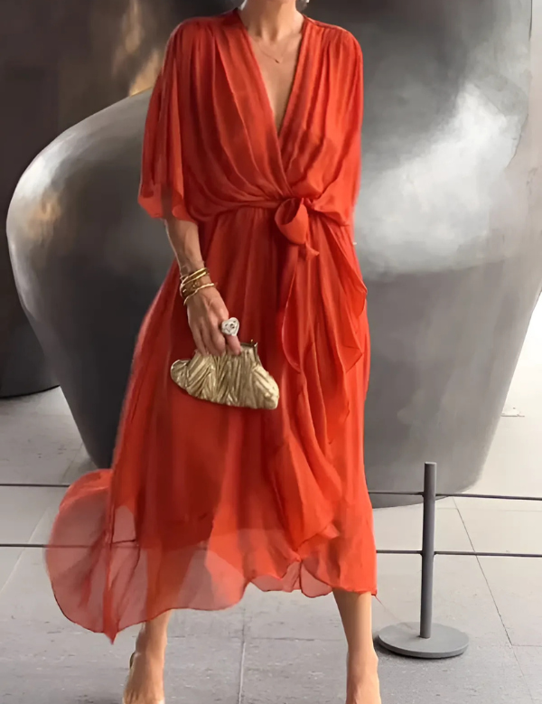 Seraphina Laurent | Elegant Wrap Maxi Dress For Women