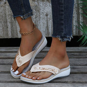 Ashleigh Cooper | Comfort Wedge Flip Flop Sandals For Women