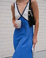 Rosalind Hawke | Maxi Dress With Colorblock V-Neck For Women