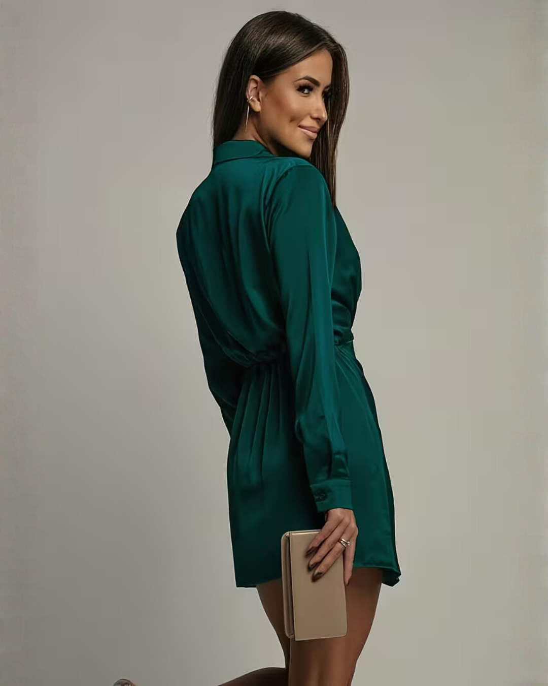 Aurelia Blackwood | Satin Wrap Mini Dress For Women
