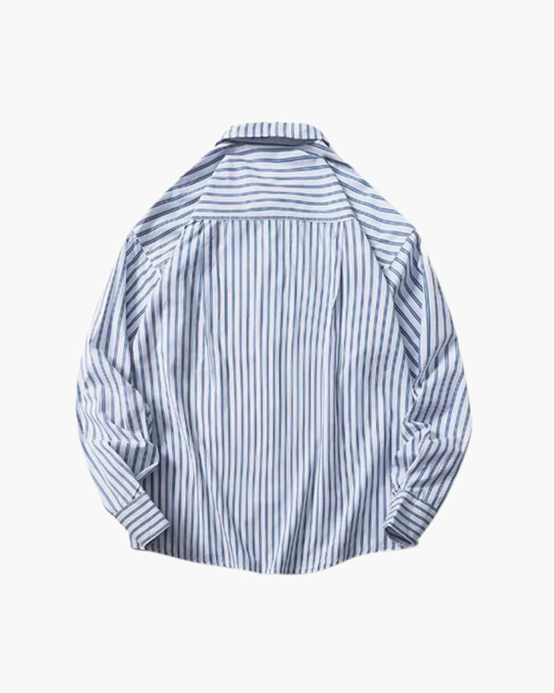 Alessio Moretti | Striped Cotton Relaxed Shirt with Modern Tailoring For Men