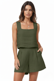 Sabrina Moreau | Linen Two Piece Set For Women