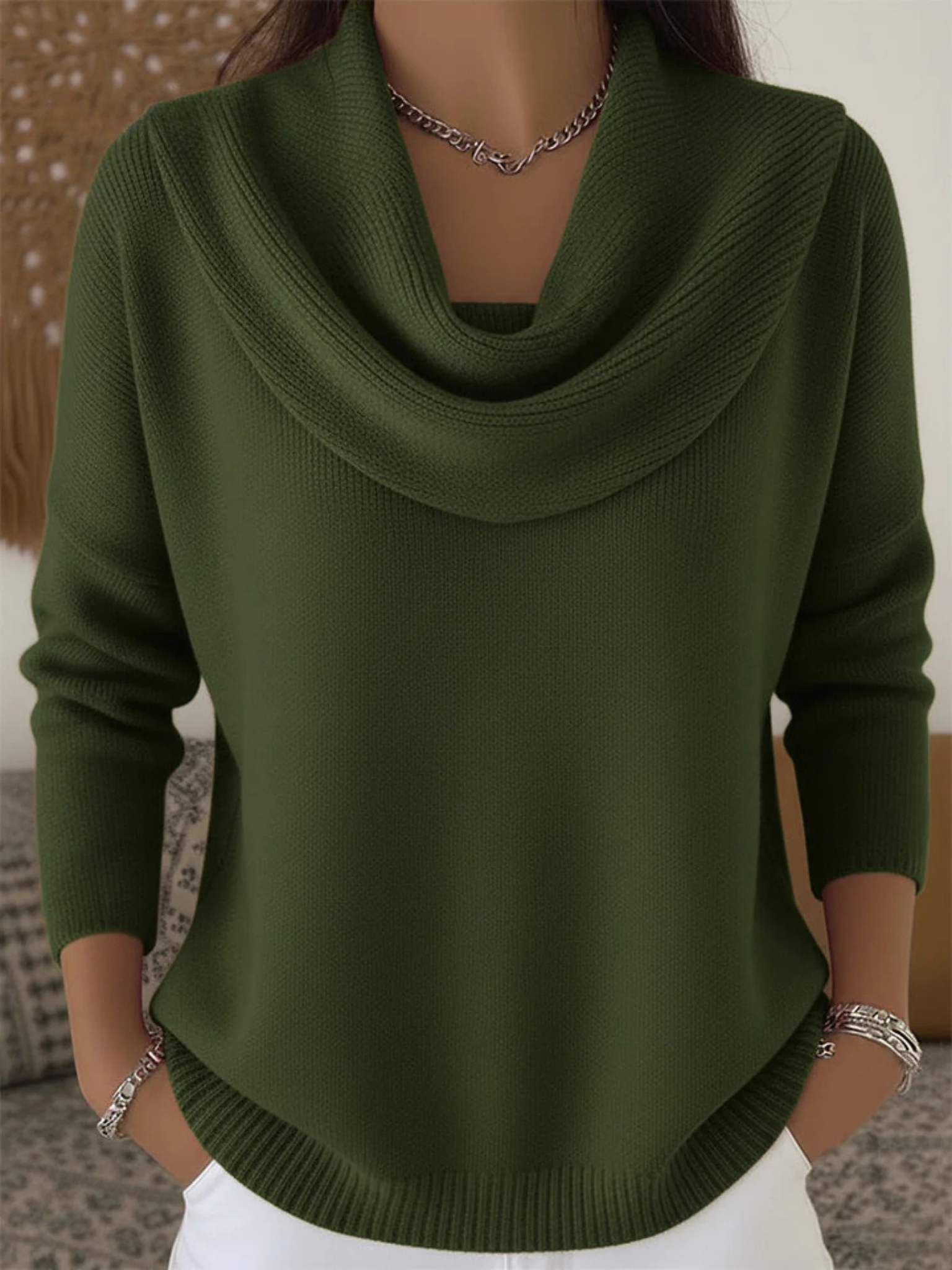 Victoria Sinclair | Soft Knit Cowl Neck Sweater For Women