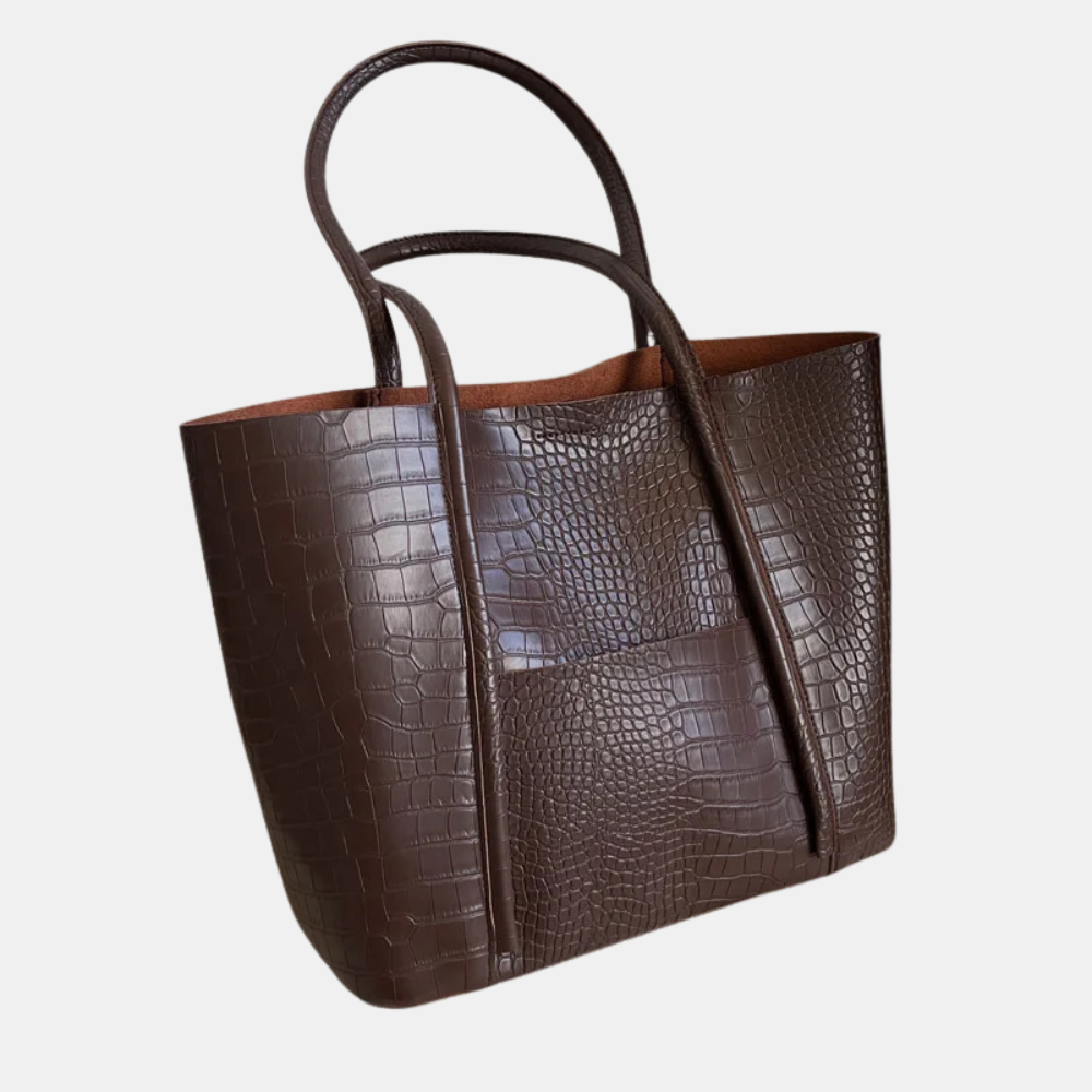 Harper Donnelly | Croc-Effect Leather Tote Bag For Women