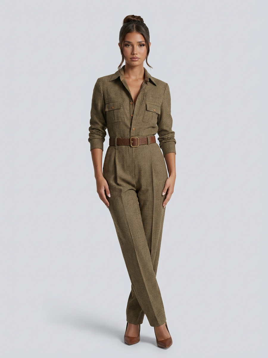 Sienna Whitmore | Tailored Check Jumpsuit For Women