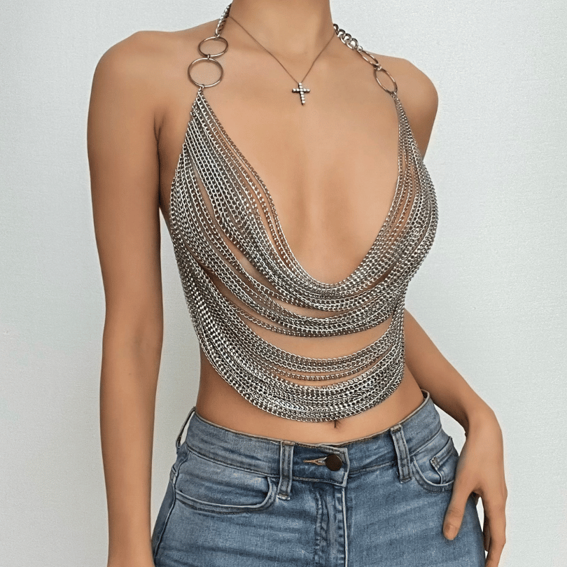 Lucy Prendergast | Metal Chain Crop Top For Women