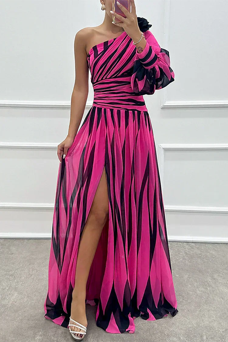 Phoebe Larkin | Striped One-Shoulder Maxi Dress For Women