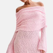 Isla Kelly | Off-Shoulder Knit Mini Dress For Women