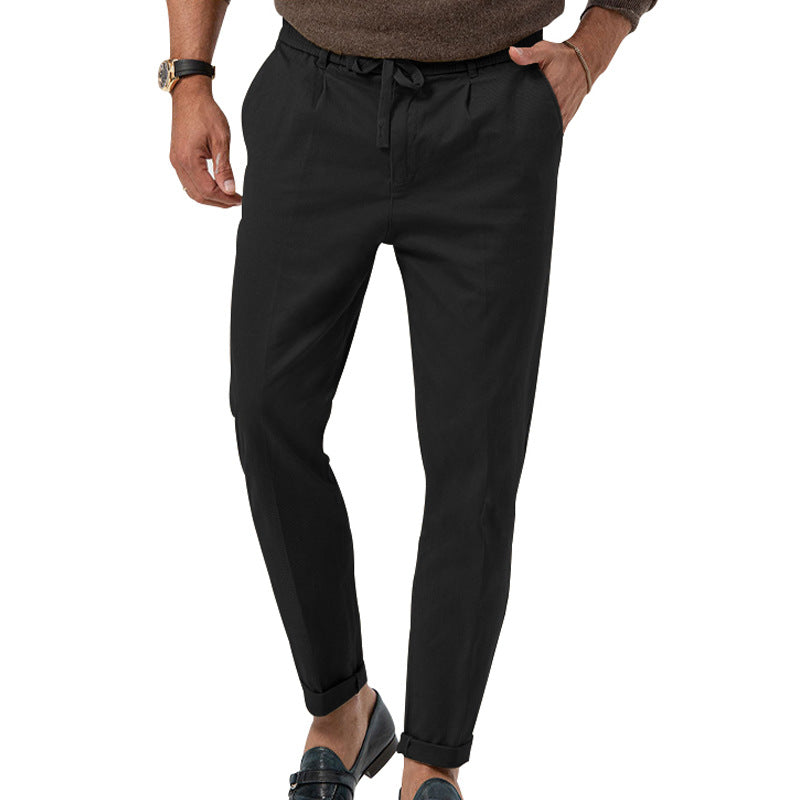 Gianni Brookmore | Sage Linen-Look Drawstring Trousers For Men