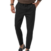 Gianni Brookmore | Sage Linen-Look Drawstring Trousers For Men