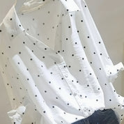 Lauren Fitzgerald | Polka Dot Blouse With Button Detail For Women