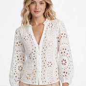 Imogen Ashworth | Broderie Anglaise Long-Sleeve Blouse For Women