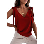 Freya Bennett | Bowknot Tie-Up V-Neck Cami Top For Women