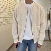 Adrian Bellucci | Minimal Knit Zip Cardigan For Men