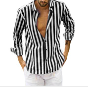 Remo Fenbridge | Striped Stretch Long Sleeve Shirt For Men