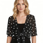 Beatrice Langley | Polka Dot Tie-Front Blouse For Women