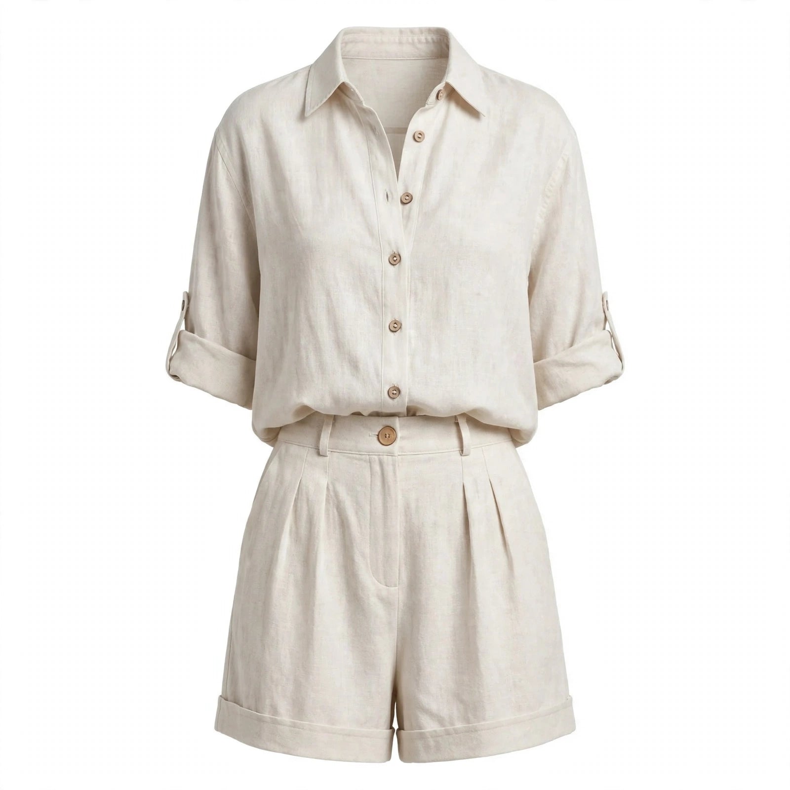 Ruby Sheffield | Linen-Blend Shorts and Top Set For Women