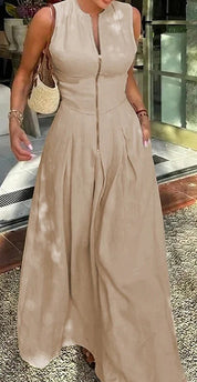 Emma White | Sleeveless Wide-Leg Zip Jumpsuit For Women