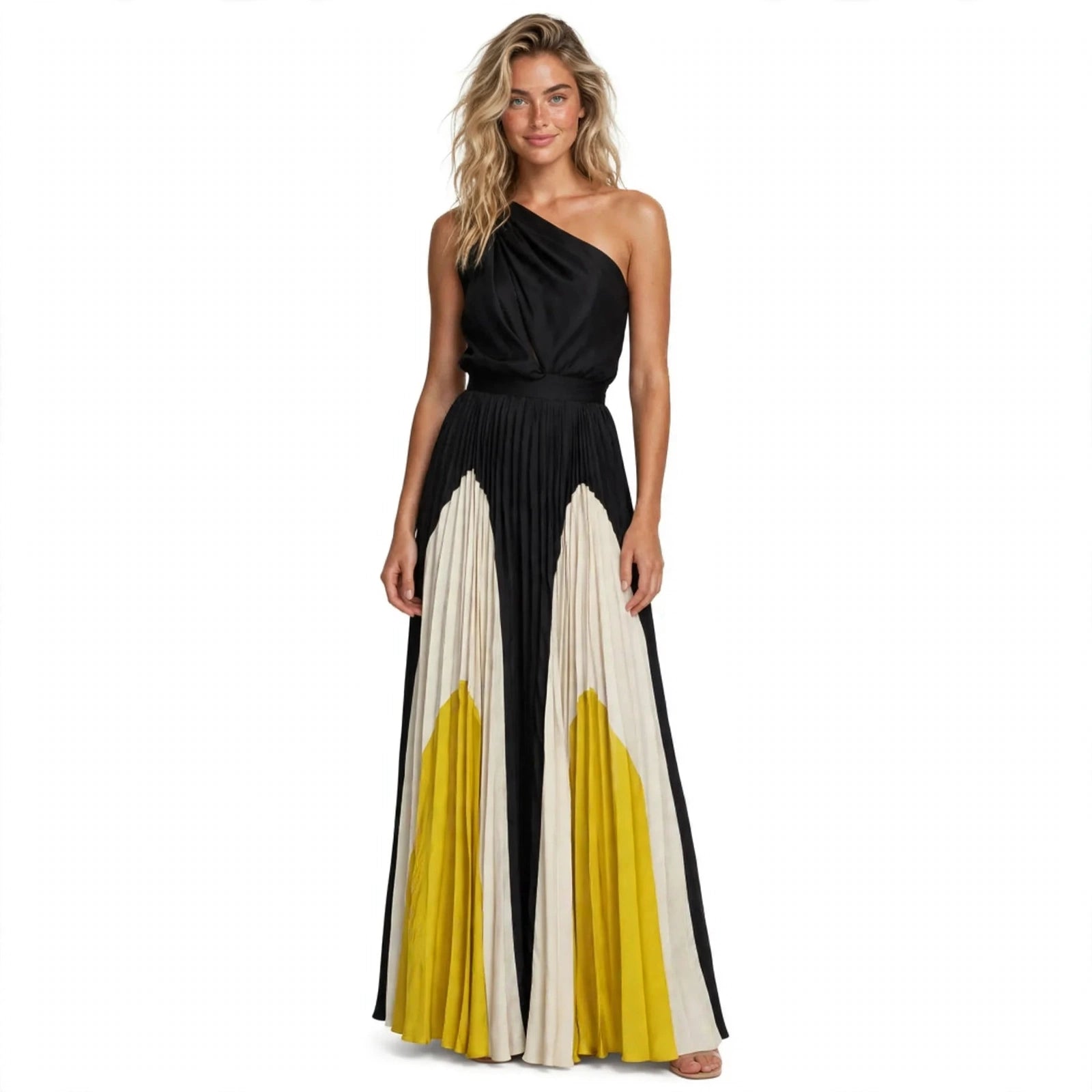 Eve Sutherland | One-Shoulder Pleated Maxi Dress For Women
