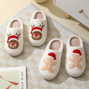 Frosty Cheer | Cream Santa Christmas Slippers Unisex