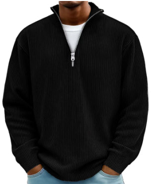 Liam Robertson | Ribbed Corduroy Quarter-Zip Sweatshirt For Men