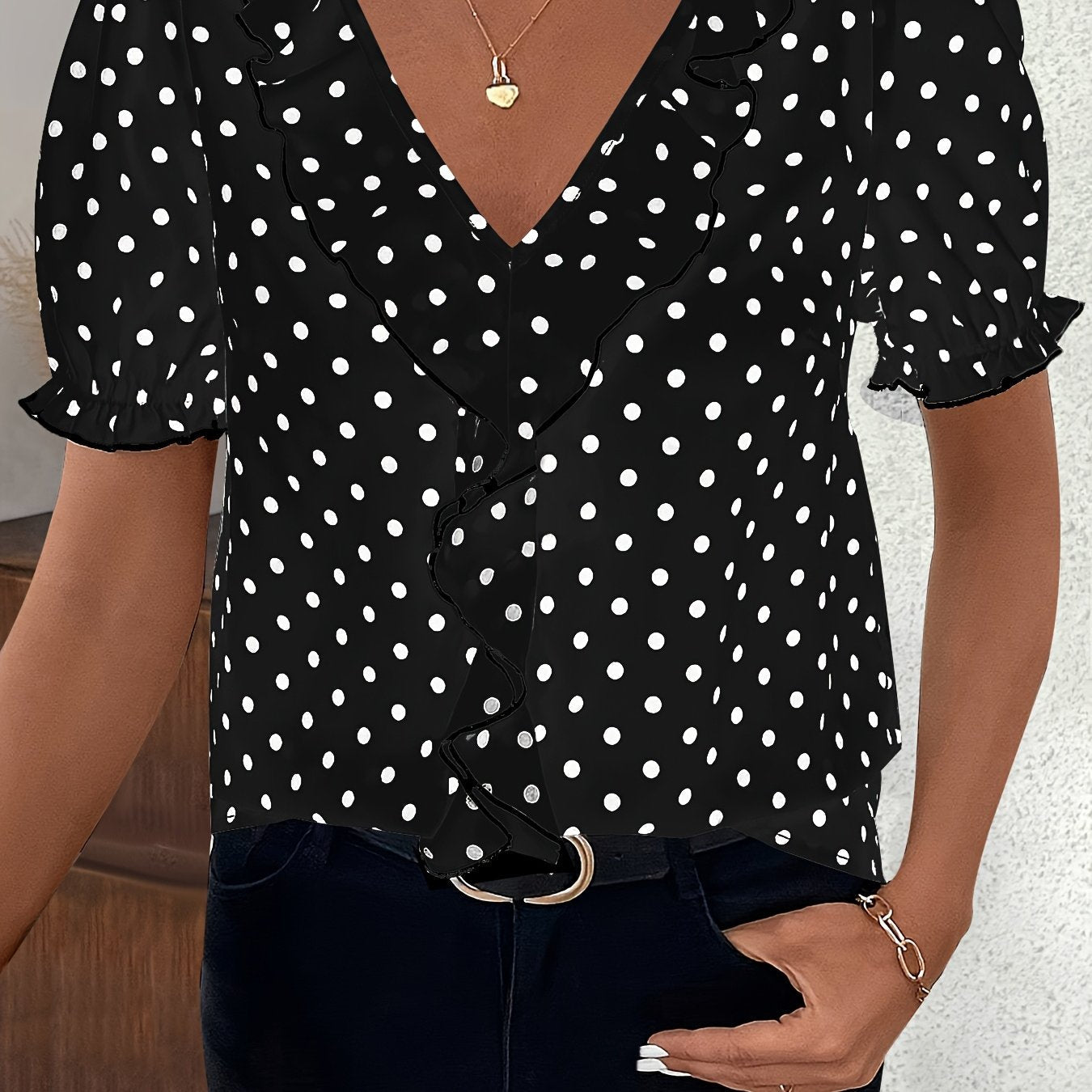 Bridget Fenwick | Color Block Blouse With Bubble Sleeves