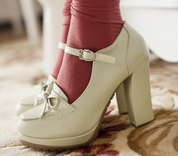 Romina Tarford | Bow Mary Jane Platform Block Heel Pumps For Women