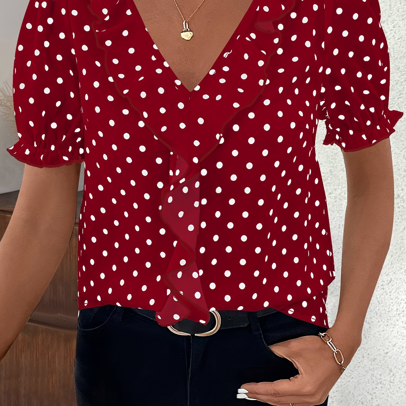 Bridget Fenwick | Color Block Blouse With Bubble Sleeves