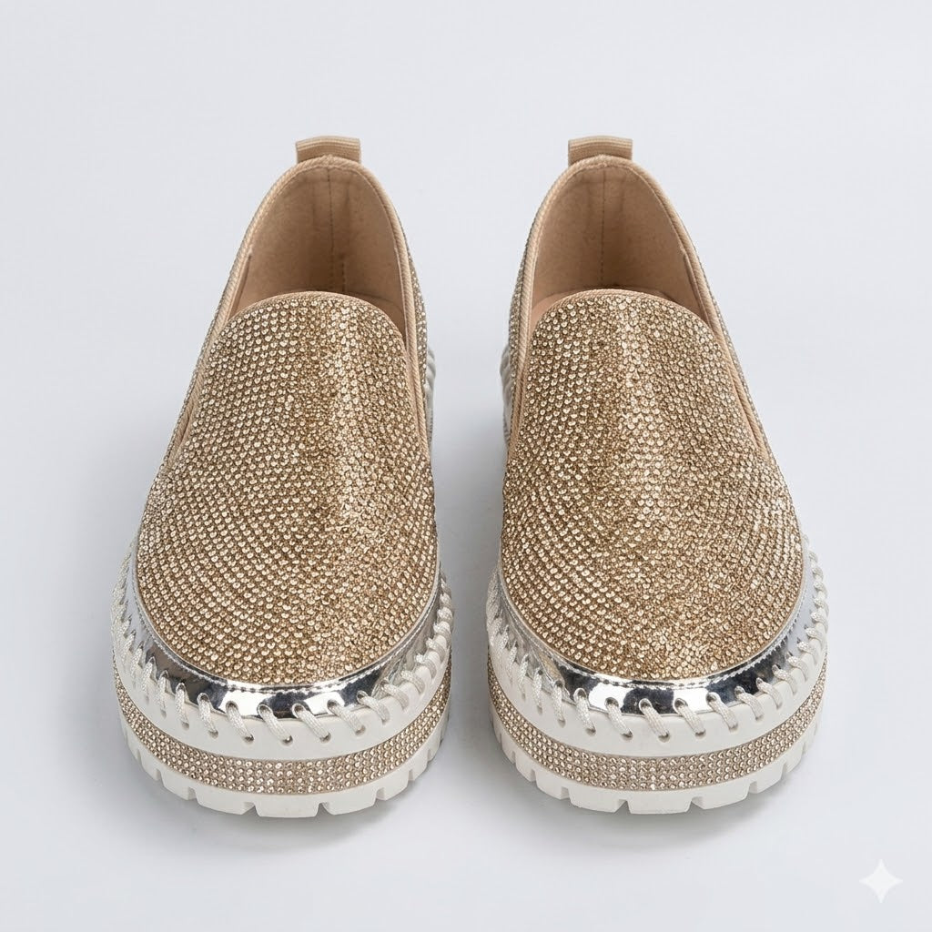 Chiara Bellini | Crystal Slip-On Loafers For Women