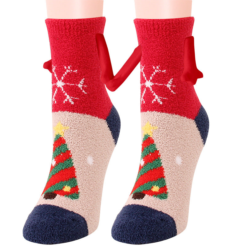 Ember | Red Santa Magnetic Christmas Socks Unisex & Couples