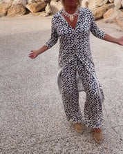 Rosalba Morholt | Printed Tunic & Wide-Leg Trousers Set For Women