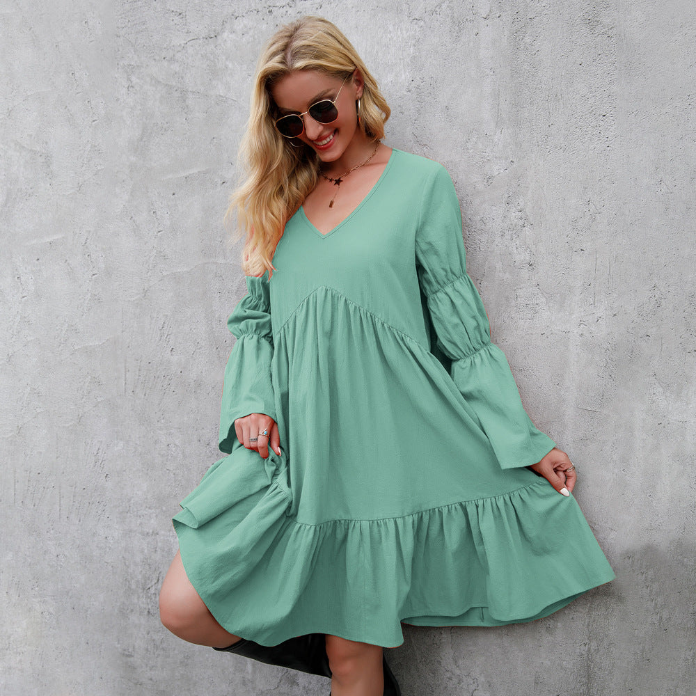 Lorna Kirkbridge | Mint Tiered Bell Sleeve Mini Dress For Women