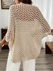 Ivy Thornton | Open Knit Cardigan With Drape Detail For Women