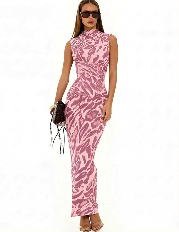 Tara Hughes | Leopard Print Bodycon Maxi Dress For Women