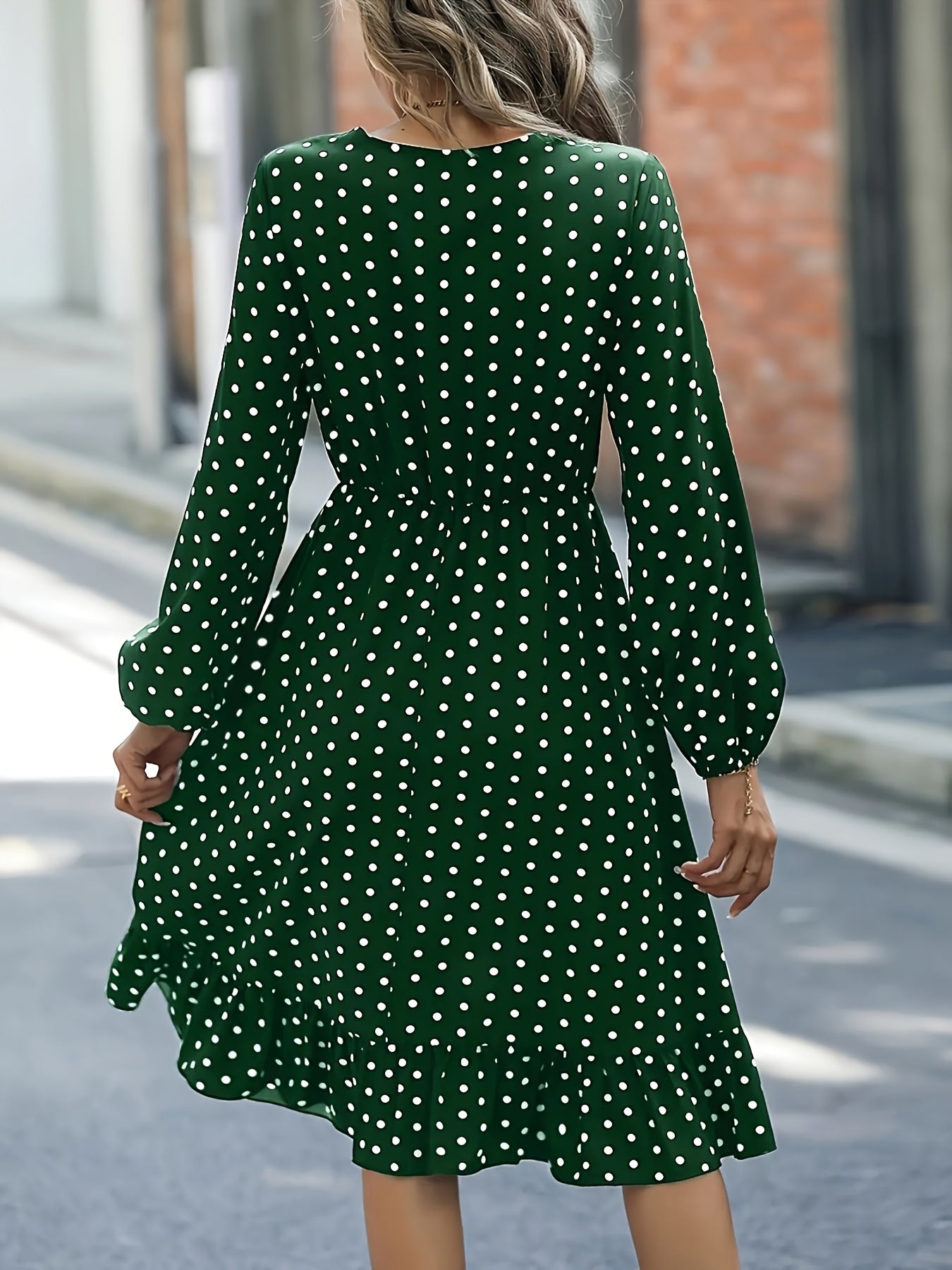 Ruby Kensington | Flowing Polka Dot Midi Dress For Women