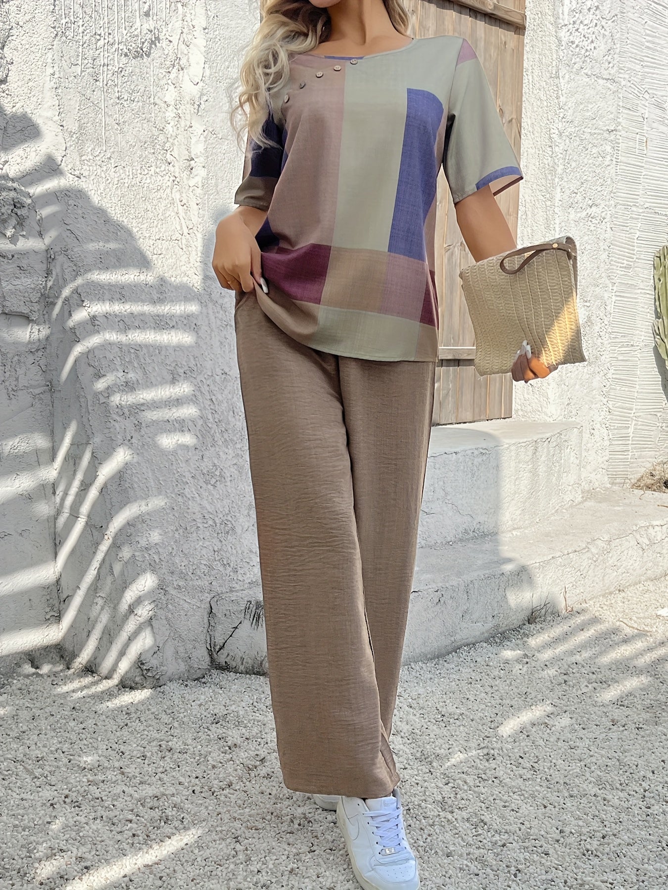 Piper Fenwick | Patchwork Colour Block Two-Piece Set For Women